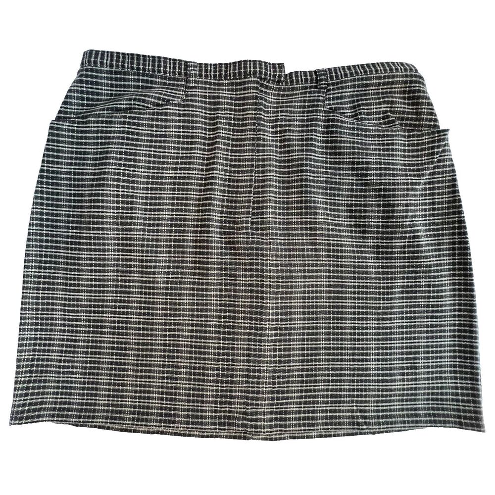 Y2K Plaid Mini Skirt Women 12 Black Gray Dark Academia Schoolcore Classic Preppy